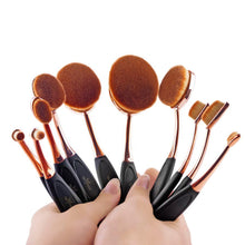 Load image into Gallery viewer, 10 Pc Oval Makeup Brush Set - Cijbee