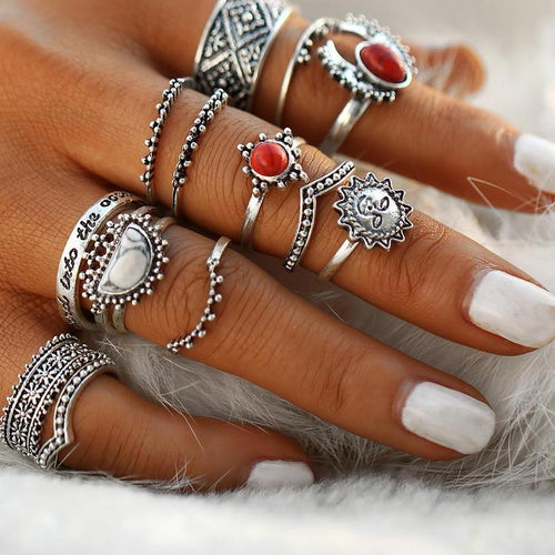 Bohemian finger rings set - Cijbee