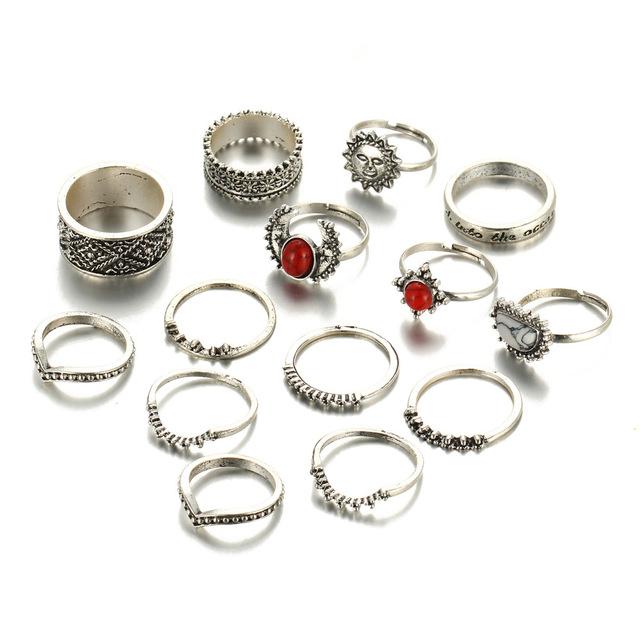 Bohemian finger rings set - Cijbee