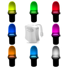 Load image into Gallery viewer, 8 Color LED Motion Sensing Automatic Bathroom Toilet Night Light - Cijbee
